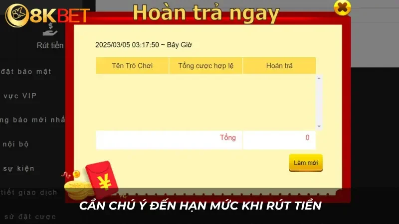 Cần chú ý đến hạn mức khi rút tiền